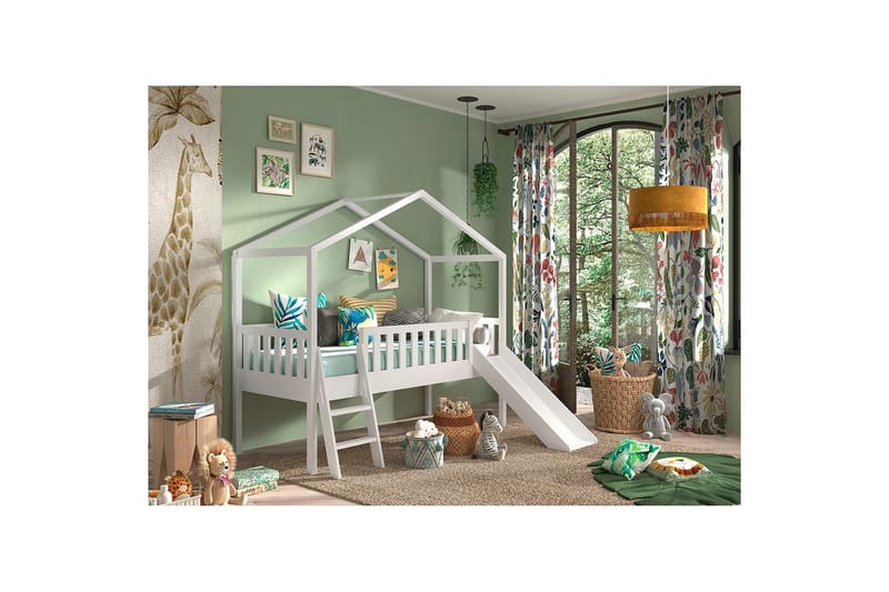 Husseng med gjerdeskuff Dallas 90x200 cm Antrasitt - Antrasitt - Møbler - Barnemøbler - Barneseng & Juniorseng