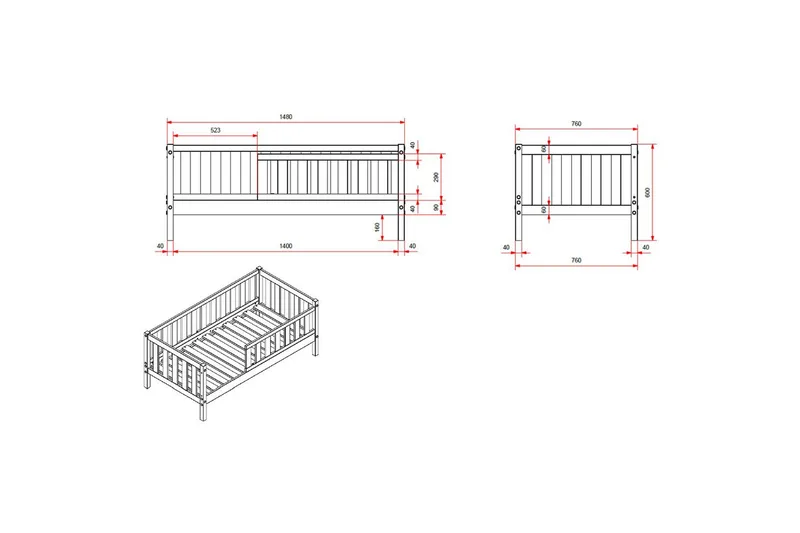 Juniorseng med skuff Småbarnsseng Hvit - Hvit - Møbler - Barnemøbler - Barneseng & Juniorseng