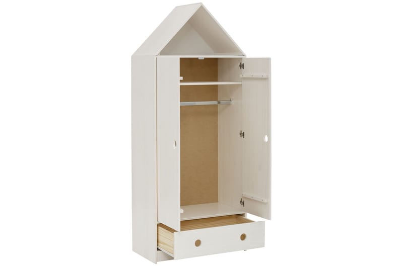 Barnegarderobe Junapie 75x180 cm - Hvit - Barnegarderobe