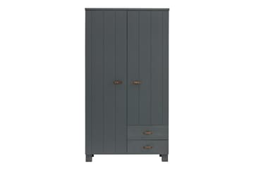 Tenney Barnegarderobe 55x111 cm 2 Skuffer - Stålgrå - Møbler - Barnemøbler - Oppbevaring barnerom - Barnegarderobe