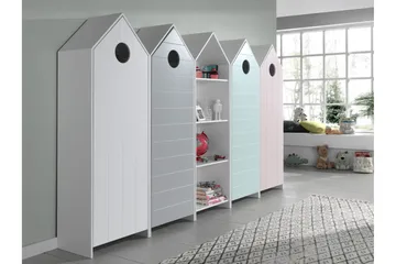 Bustorp Garderobe 5-pakning - Hvit/grå/rosa/mintgrønn - Møbler - Barnemøbler - Oppbevaring barnerom - Barnegarderobe