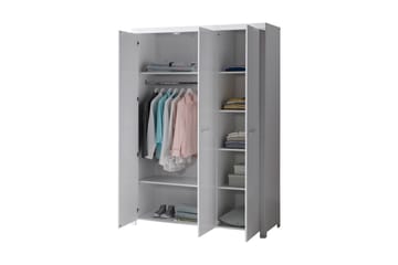 Vandeveer Garderobe 3 Dører - Hvit - Møbler - Barnemøbler - Oppbevaring barnerom - Barnegarderobe