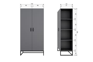 Garderobe Janey 100x195 cm - Møbler - Barnemøbler - Oppbevaring barnerom - Barnegarderobe