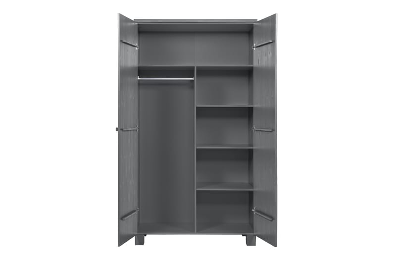 Garderobe Mitchell 111 cm - Stålgrå Furu - Møbler - Barnemøbler - Oppbevaring barnerom - Barnegarderobe