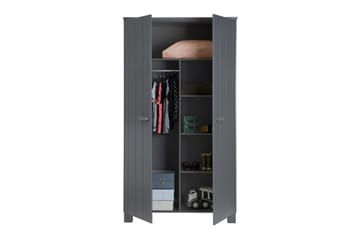Garderobe Mitchell 111 cm - Stålgrå Furu - Møbler - Barnemøbler - Oppbevaring barnerom - Barnegarderobe