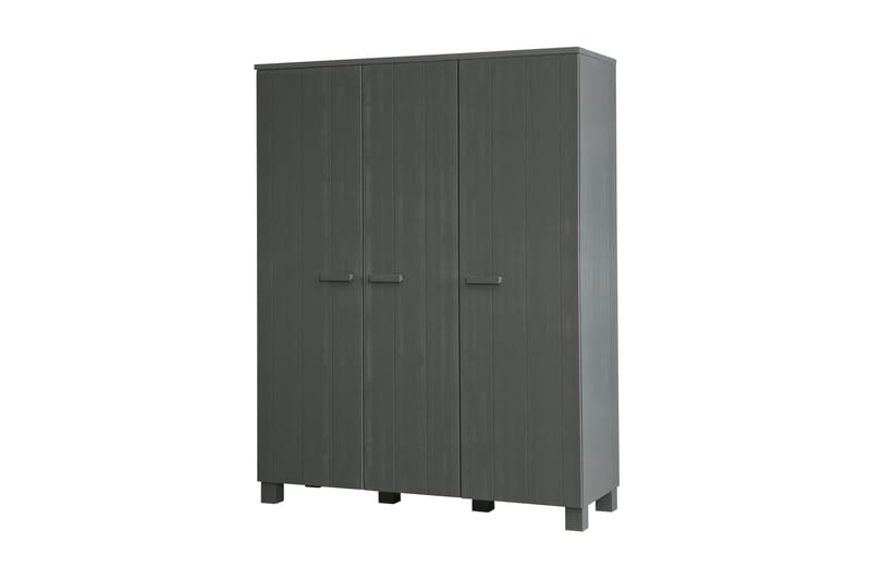 Garderobe Mitchell 158 cm - Stålgrå Furu - Møbler - Barnemøbler - Oppbevaring barnerom - Barnegarderobe