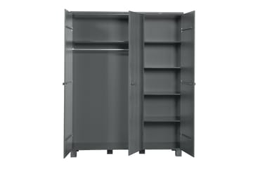 Garderobe Mitchell 158 cm - Stålgrå Furu - Møbler - Barnemøbler - Oppbevaring barnerom - Barnegarderobe
