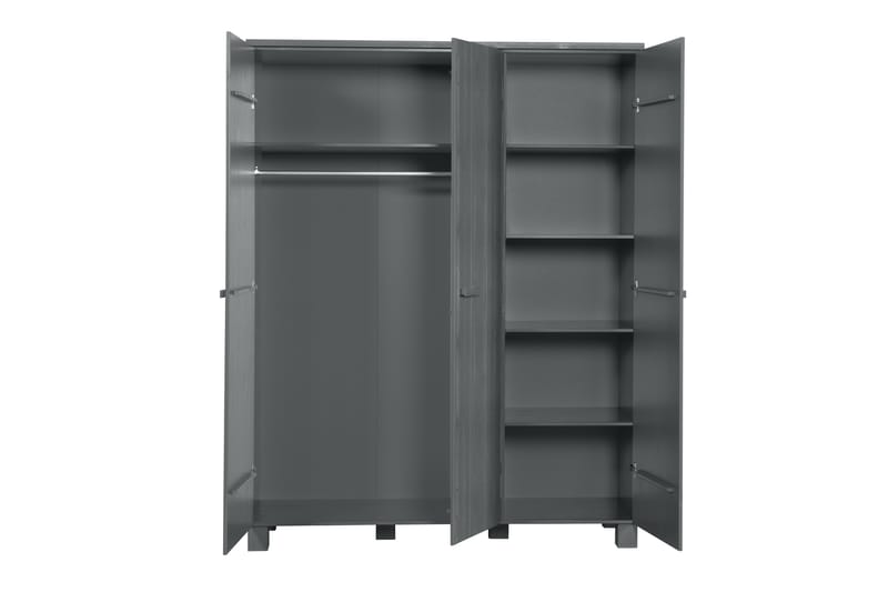 Garderobe Mitchell 158 cm - Stålgrå Furu - Møbler - Barnemøbler - Oppbevaring barnerom - Barnegarderobe
