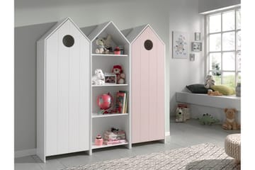Bustorp Garderobe og hyllesett - Hvit/Rosa - Møbler - Barnemøbler - Oppbevaring barnerom - Barnegarderobe