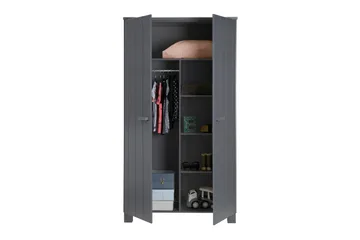 Tenney Garderobe 111 cm - Stålgrå Furu - Møbler - Barnemøbler - Oppbevaring barnerom - Barnegarderobe