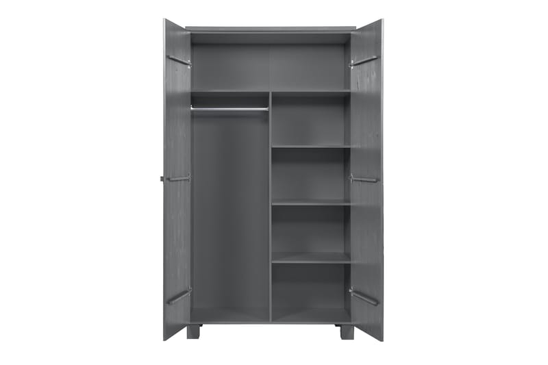 Tenney Garderobe 111 cm - Stålgrå Furu - Møbler - Barnemøbler - Oppbevaring barnerom - Barnegarderobe