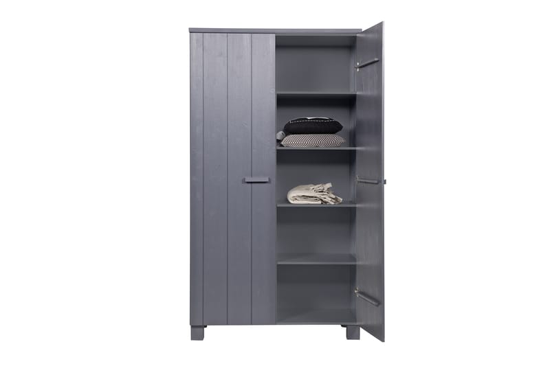 Tenney Garderobe 111 cm - Stålgrå Furu - Møbler - Barnemøbler - Oppbevaring barnerom - Barnegarderobe