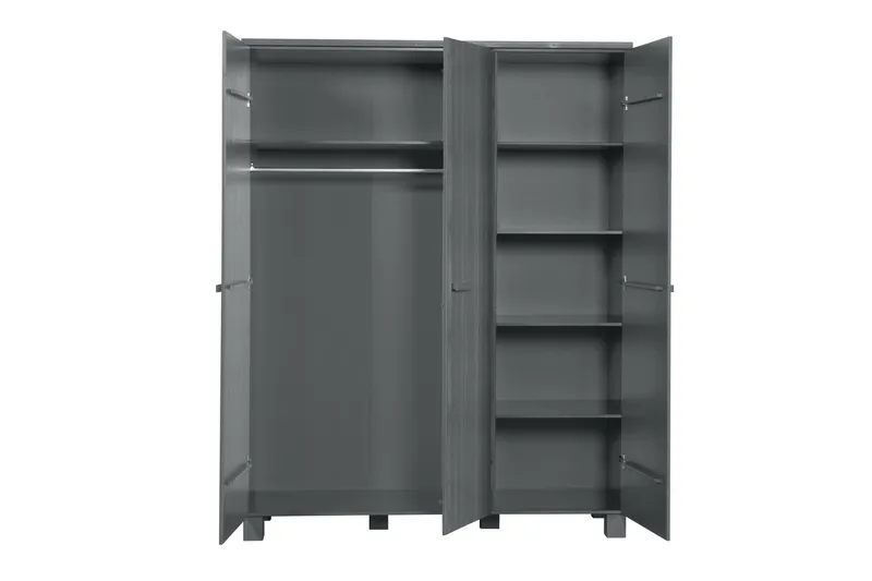 Tenney Garderobe 158 cm - Stålgrå Furu - Oppbevaring - Garderober & garderobesystem - Garderobeskap