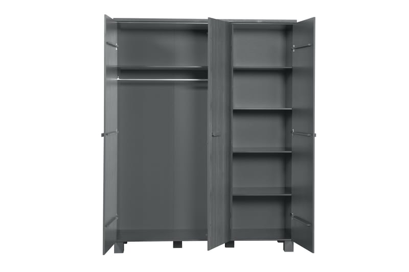 Tenney Garderobe 158 cm - Stålgrå Furu - Møbler - Barnemøbler - Oppbevaring barnerom - Barnegarderobe