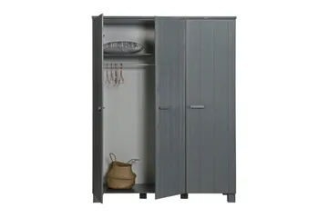Tenney Garderobe 158 cm - Stålgrå Furu - Møbler - Barnemøbler - Oppbevaring barnerom - Barnegarderobe