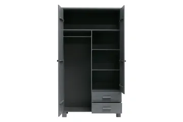 Tenney Garderobe med 2 Skuffer 111 cm - Stålgrå Furu - Møbler - Barnemøbler - Oppbevaring barnerom - Barnegarderobe