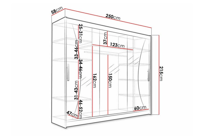 Barnekapell Glenmore 250x215 cm - Hvid - Skap barnerom