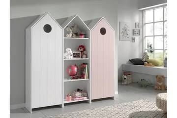 Bustorp Garderobe og hyllesett - Hvit/Rosa - Møbler - Barnemøbler - Oppbevaring barnerom - Barnegarderobe