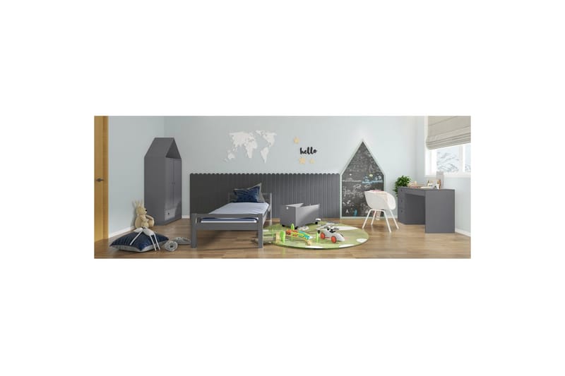 Lekekasse/Kiste Alpi 68x39x43 cm, Grå - 68x39x43 cm, Grå - Møbler - Barnemøbler - Oppbevaring barnerom - Lekekasse - Lekekasse