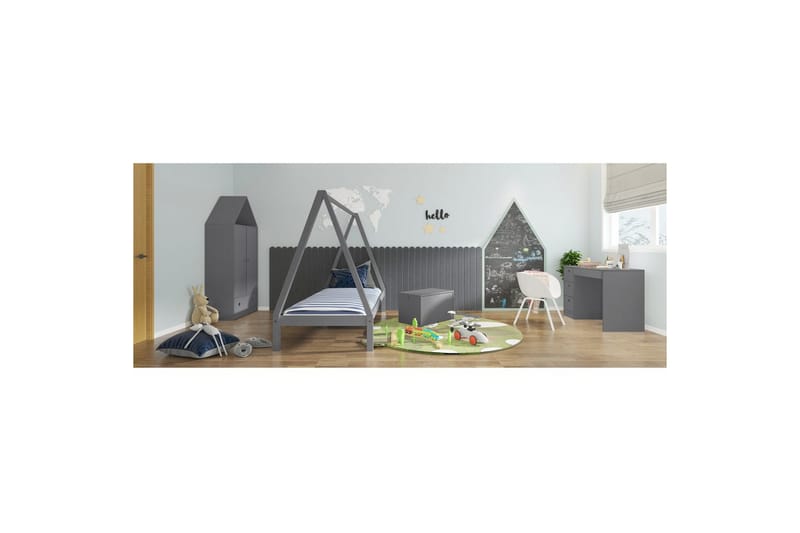 Lekekasse/Kiste Alpi 70x40x40 cm, Grå - 70x40x40 cm, Grå - Møbler - Barnemøbler - Oppbevaring barnerom - Lekekasse - Lekekasse