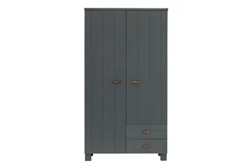 Tenney Barnegarderobe 55x111 cm 2 Skuffer - Stålgrå - Møbler - Barnemøbler - Oppbevaring barnerom - Barnegarderobe