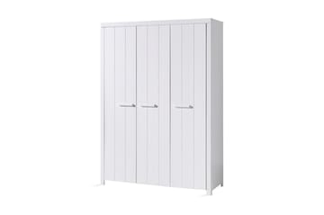 Vandeveer Garderobe 3 Dører - Hvit - Møbler - Barnemøbler - Oppbevaring barnerom - Barnegarderobe