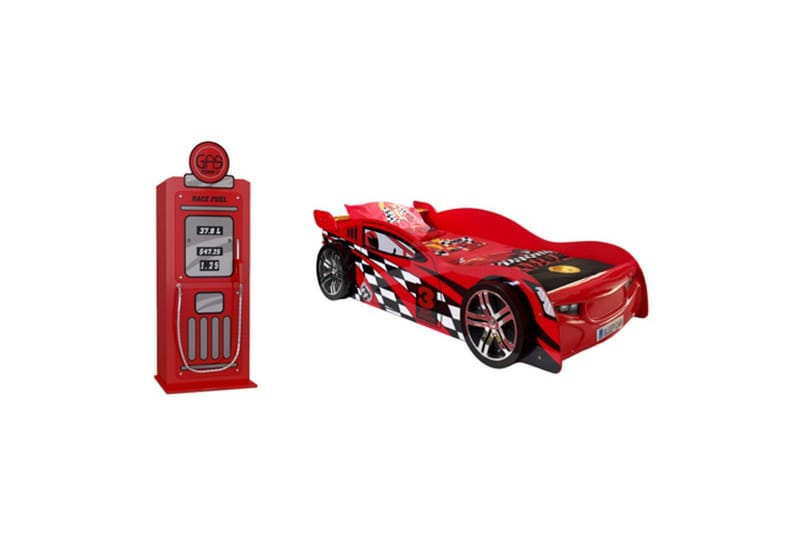 Säng med garderob Vipack Night Speeder Red Vipack Red