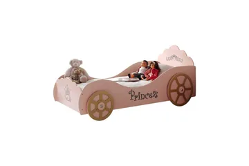 Säng Vipack Bil Princess Pinky 90x200 cm Vipack Pink - Møbler - Barnemøbler - Barneseng & Juniorseng