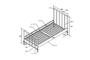 Seng Bronxx Blå, 90 x 200 cm - Blå, 90 x 200 cm - Møbler - Barnemøbler - Barneseng & Juniorseng
