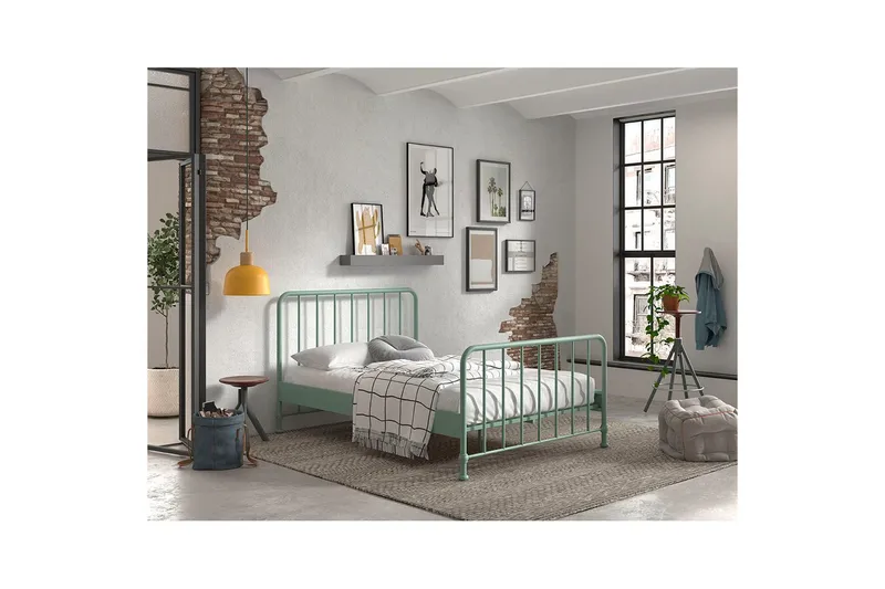 Seng Bronxx Olivengrønn, 140 x 200 cm - Olivengrønn, 140 x 200 cm - Møbler - Barnemøbler - Barneseng & Juniorseng