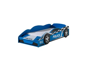 Seng for småbarn politibil 70x140 cm Med Madrass - Med Madrass - Møbler - Barnemøbler - Barneseng & Juniorseng
