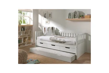 Seng Fritz med 3 skuffer og underbed Hvit - Hvit - Møbler - Barnemøbler - Barneseng & Juniorseng
