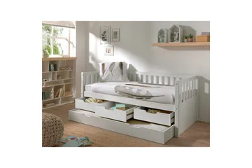 Seng Fritz med 3 skuffer og underbed Hvit - Hvit - Møbler - Barnemøbler - Barneseng & Juniorseng