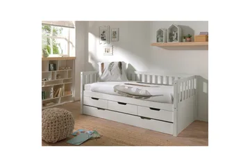 Seng Fritz med 3 skuffer og underbed Hvit - Hvit - Møbler - Barnemøbler - Barneseng & Juniorseng