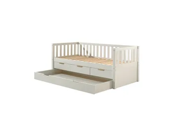 Seng Fritz med 3 skuffer og underbed Hvit - Hvit - Møbler - Barnemøbler - Barneseng & Juniorseng