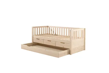 Seng Fritz med 3 skuffer og underbed Naturlig - Naturlig - Møbler - Barnemøbler - Barneseng & Juniorseng