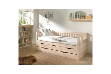 Seng Fritz med 3 skuffer og underbed Naturlig - Naturlig - Møbler - Barnemøbler - Barneseng & Juniorseng - Barneseng med oppbevaring