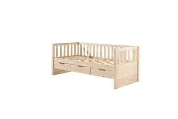 Seng Fritz med 3 skuffer og underbed Naturlig - Naturlig - Møbler - Barnemøbler - Barneseng & Juniorseng
