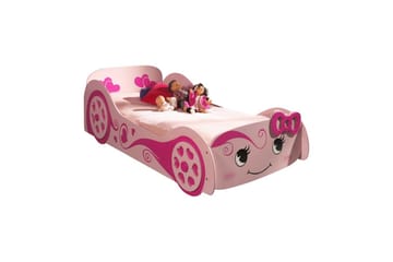 Seng Love Car Rosa 90x200 cm Med Madrass - Med Madrass - Møbler - Barnemøbler - Barneseng & Juniorseng