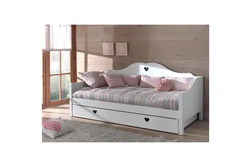 Seng med lamellbunn skuff Amori Hvit - Møbler - Barnemøbler - Barneseng & Juniorseng