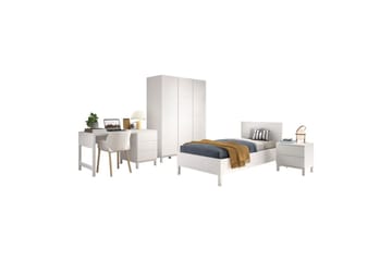 Seng med nattbord garderobe skrivebord Eva 3-dører - 3-dører - Møbler - Barnemøbler - Barnemøbelsett