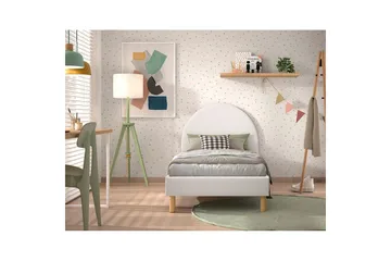 Seng med nattbord Måne 90x200 cm Hvitt - Hvitt - Møbler - Barnemøbler - Barneseng & Juniorseng