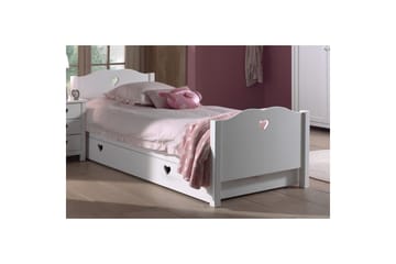 Seng med skuff Amori 90 x 200 cm Hvit - Møbler - Barnemøbler - Barneseng & Juniorseng - Barneseng med oppbevaring