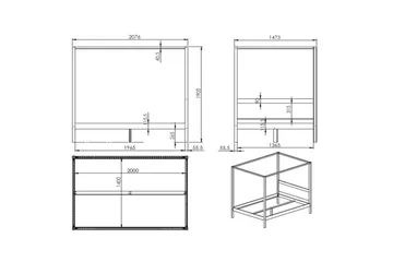 Seng med tekstilsett Pino Canvas - Møbler - Barnemøbler - Barneseng & Juniorseng
