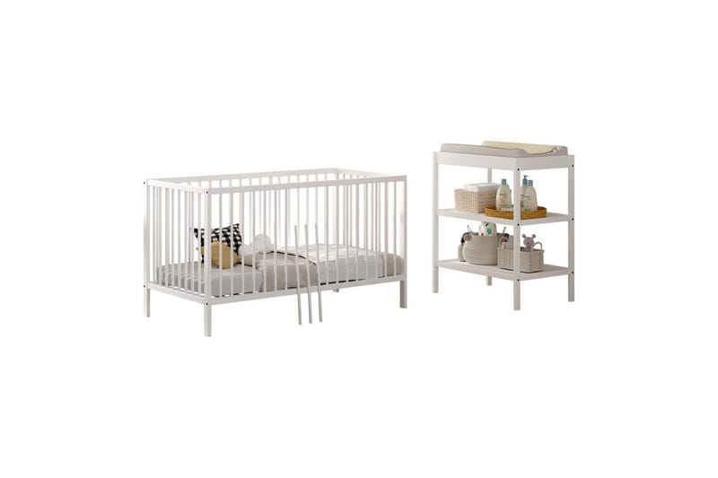 Spjälsäng med skötbord Jaxx Dino Jaxx White