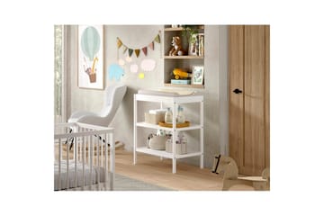 Spjälsäng med skötbord Jaxx Dino Jaxx White - Møbler - Barnemøbler - Barnemøbelsett