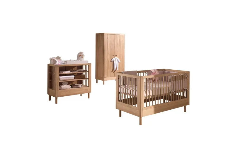 Spjälsäng med sköttenhet garderob Jaxx Forrest Jaxx oak