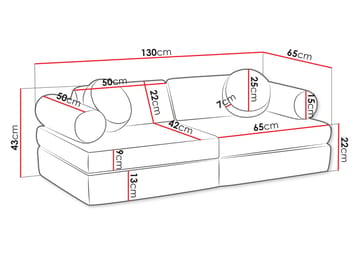 Tharosin 2-seters barnesofa - mørkegrå - Møbler - Barnemøbler - Barnesofa