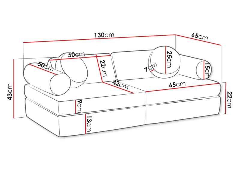 Tharosin Barnesofa - Beige - Møbler - Barnemøbler - Barnesofa