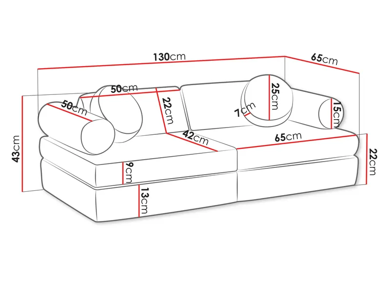 Tharosin Barnesofa - Beige - Møbler - Barnemøbler - Barnesofa
